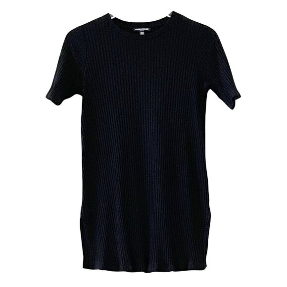 Eileen Fisher Ribbed Tencel Short Sleeve Top in Black Sz. PP - Picture 1 of 4